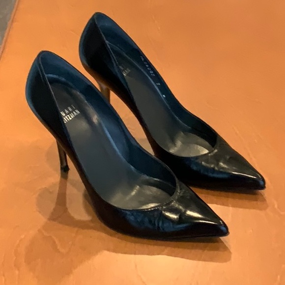 Stuart Weitzman “Naughty” Black Leather Pumps - Picture 2 of 6